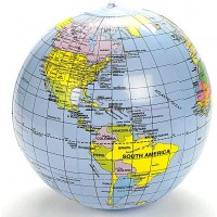 36 Inch Giant Inflatable Globe, Beach Ball, Children's Geographic Spectrum (PVC)
