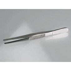 Forcep (spring), blunt, stainless steel, length: 125mm