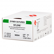Nylene non-absorbable monofilament nylon, steriled, USP 5/0, length: 45mm