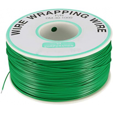 Breadboard Tin Plated Copper Wire Wrapping 32SWG, Green, reel of 250meter
