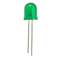 10mm dia. LED (Emerald green), wavelength: 520-525nm