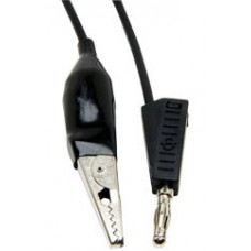 Black Color Banana plug (Stackable) to Crocodile Clip with 300mm lead (Connecting Wire/cable)