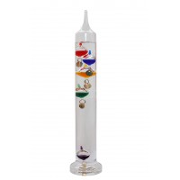 Galileo Thermometer, 6.8" Inches High, 5 Multi Colored Spheres