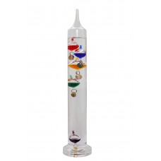 Galileo Thermometer, 6.8" Inches High, 5 Multi Colored Spheres