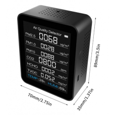 8-in-1 Air Detector, CO2, PM1, PM2.5, PM10, Temperature, Humidity, TVOC, HCHO
