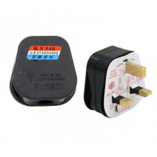 UK Plug, 3 Pin, 250V, Black
