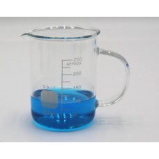 Beaker with handle, spout, glass, cap. 250ml