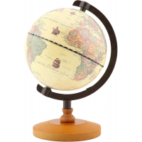 Globe with Wooden Base, 14 cm