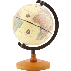 Globe with Wooden Base, 14 cm