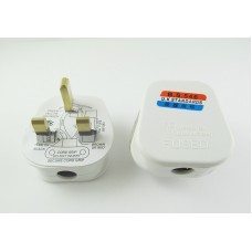 UK Plug, 3 Pin, 250V, White